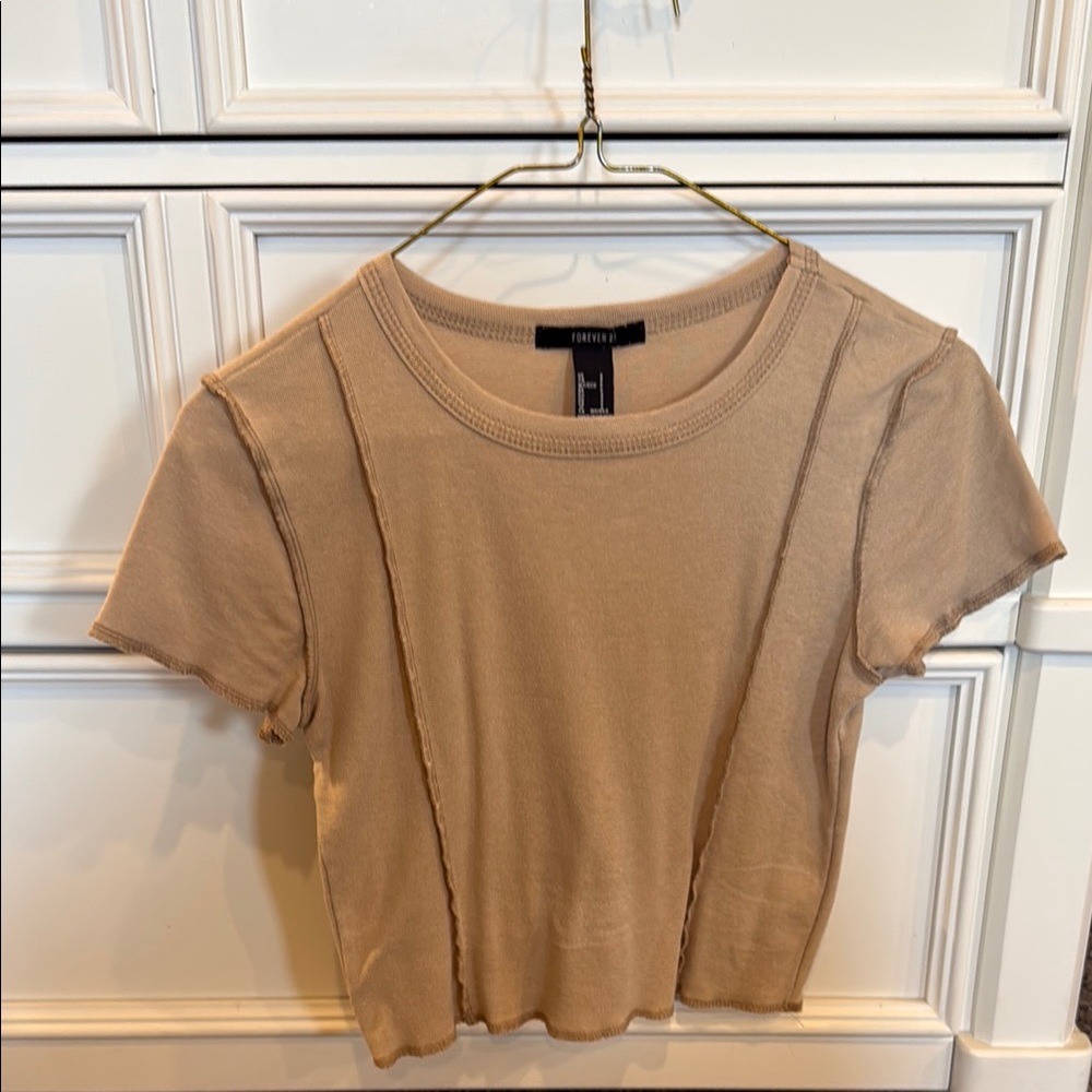 Forever 21 Beige Short Sleeve Tee